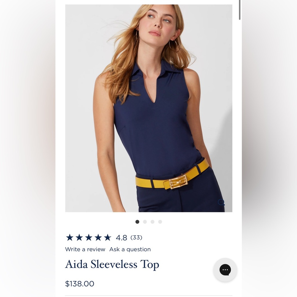 J.McLaughlin Aida Sleeveless Top, Winter Navy size XL